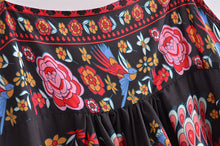 Load image into Gallery viewer, Peacock floral print, Bohemian dresses,Boho midi sundress