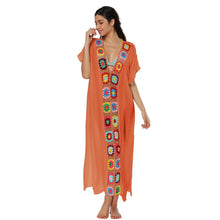 Load image into Gallery viewer, Embroidery Floral,Bohemian Maxi Dress ,Boho Sundress