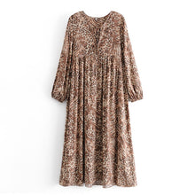 Load image into Gallery viewer, Maxi Dress, Boho Sundress,Leopard Print