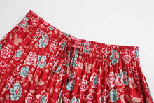 Load image into Gallery viewer, Floral peacock printed ,Boho skirt ,Vintage Maxi skirt