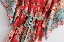 Load image into Gallery viewer, Maxi Dress, Boho Dress,Peacock Floral Print