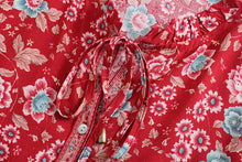 Load image into Gallery viewer, Floral Print,Ruffles Sleeve Maxi Dress,Boho Dress