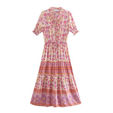 Load image into Gallery viewer, Floral Print,Ruffles Sleeve Maxi Dress,Boho Dress