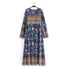 Load image into Gallery viewer, Floral Print,Bohemian Maxi Dress,Boho Sundress