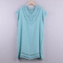 Load image into Gallery viewer, Solid Hollow ,Bohemian Mini Dress,Boho Sundress