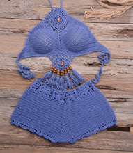 Load image into Gallery viewer, Knitted Hollow tassel,Bikini Swimsuit ,Biquini Swim Beachwear