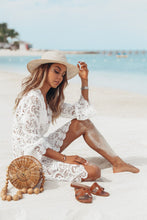 Load image into Gallery viewer, Solid lace ,Bohemian mini dress,Boho sundress