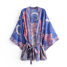 Load image into Gallery viewer, Star And Moon ,Bohemian kimono, Boho Cover-ups