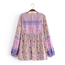 Load image into Gallery viewer, Boho Blouse, Vintage Blouse,Floral Print