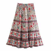 Load image into Gallery viewer, Boho Skirt, Midi Skirt, Wild Flower