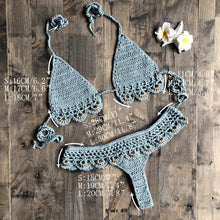 Load image into Gallery viewer, Solid hollow ,Bikini Swimsuit, Biquini Swim Beachwear