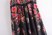 Load image into Gallery viewer, Peacock floral print, Bohemian dresses,Boho midi sundress