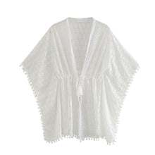 Load image into Gallery viewer, Boho Robe,Short Kimono ,White Cover-ups