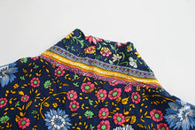 Load image into Gallery viewer, Boho Kimono, Beach Robe,Navy Floral