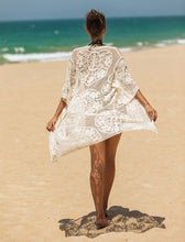 Load image into Gallery viewer, White hollow Out,Bohemian maxi dress, Boho kimono