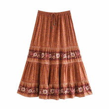 Load image into Gallery viewer, Boho Skirt, Midi Skirt, Wild Flower