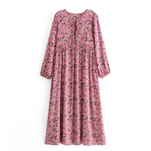 Load image into Gallery viewer, Floral print, Boho Maxi dress,Vintage sundress