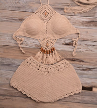 Load image into Gallery viewer, Knitted Hollow tassel,Bikini Swimsuit ,Biquini Swim Beachwear