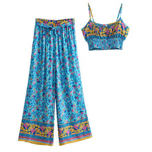Load image into Gallery viewer, Boho Sets, Floral Print ,Pants and Tops Outfits