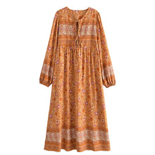 Load image into Gallery viewer, Multi Floral Print,Bohemian Maxi Dress Robe,Boho Dresses