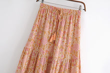 Load image into Gallery viewer, Pink Floral Printed ,Boho Skirt ,Maxi Skirt