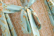 Load image into Gallery viewer, Boho Kimono,Bikini Cover-ups ,Gypsy Green Floral