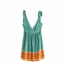 Load image into Gallery viewer, Strap Mini Dress, Boho Dress,Floral Print