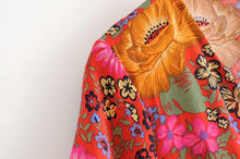 Load image into Gallery viewer, Bohemian Mini Dress, Boho Dress,Red Floral Print