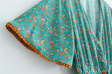 Load image into Gallery viewer, Bohemian Maxi Dress, Boho Dress,Multi Floral Print