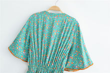 Load image into Gallery viewer, Bohemian Maxi Dress, Boho Dress,Multi Floral Print