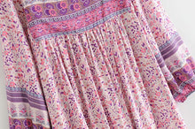 Load image into Gallery viewer, Pink Floral Print,Bohemian Dress, Boho Dress