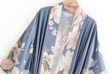 Load image into Gallery viewer, Boho Kimono ,Bikini Cover-ups,Peacock Flower