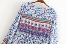 Load image into Gallery viewer, Floral Print,Bohemian Midi Sundress, Boho Dress