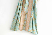 Load image into Gallery viewer, Boho Kimono,Bikini Cover-ups ,Gypsy Green Floral