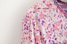 Load image into Gallery viewer, Pink Floral Print,Bohemian Dress, Boho Dress