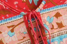 Load image into Gallery viewer, Peacock Floral Print, Bohemian Maxi Dress ,Boho Dress