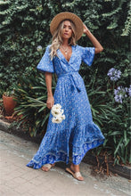 Load image into Gallery viewer, Bohemian Maxi Dress, Boho Dress,Multi Floral Print