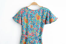 Load image into Gallery viewer, Wrap Mini Dress, Boho Sundress,Floral Print