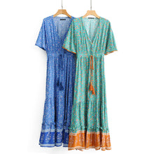 Load image into Gallery viewer, Bohemian Maxi Dress, Boho Dress,Multi Floral Print