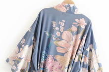Load image into Gallery viewer, Boho Kimono ,Bikini Cover-ups,Peacock Flower