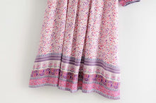 Load image into Gallery viewer, Pink Floral Print,Bohemian Dress, Boho Dress