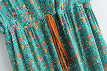 Load image into Gallery viewer, Bohemian Maxi Dress, Boho Dress,Multi Floral Print