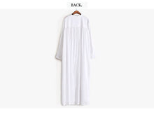 Load image into Gallery viewer, White Bohemian Maxi Sundress ,Boho Shirt Dress