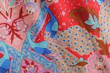 Load image into Gallery viewer, Red Floral Peacock Skirt, Maxi Skirt,Boho Skirt
