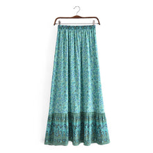 Load image into Gallery viewer, Camel Floral Print,Bohemian skirt ,Boho Maxi Skirt