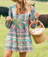 Load image into Gallery viewer, Floral print , Bohemian mini dress, Boho sundress