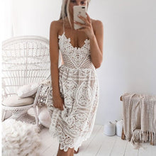 Load image into Gallery viewer, Solid ,Bohemian midi dress,Boho sundress