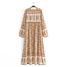 Load image into Gallery viewer, Kahaki Floral Print,Bohemian Maxi Dress,Boho Dress