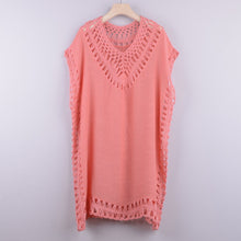 Load image into Gallery viewer, Solid Hollow ,Bohemian Mini Dress,Boho Sundress