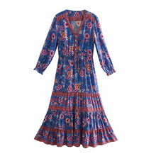Load image into Gallery viewer, Maxi Dress, Boho Sundress,Floral Print